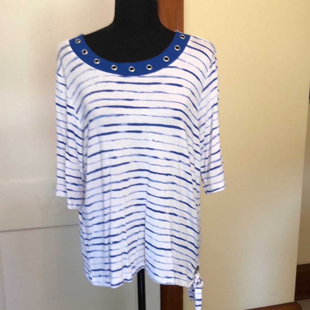 Cathy Daniels size L jersey type tunic top. Ptp23”